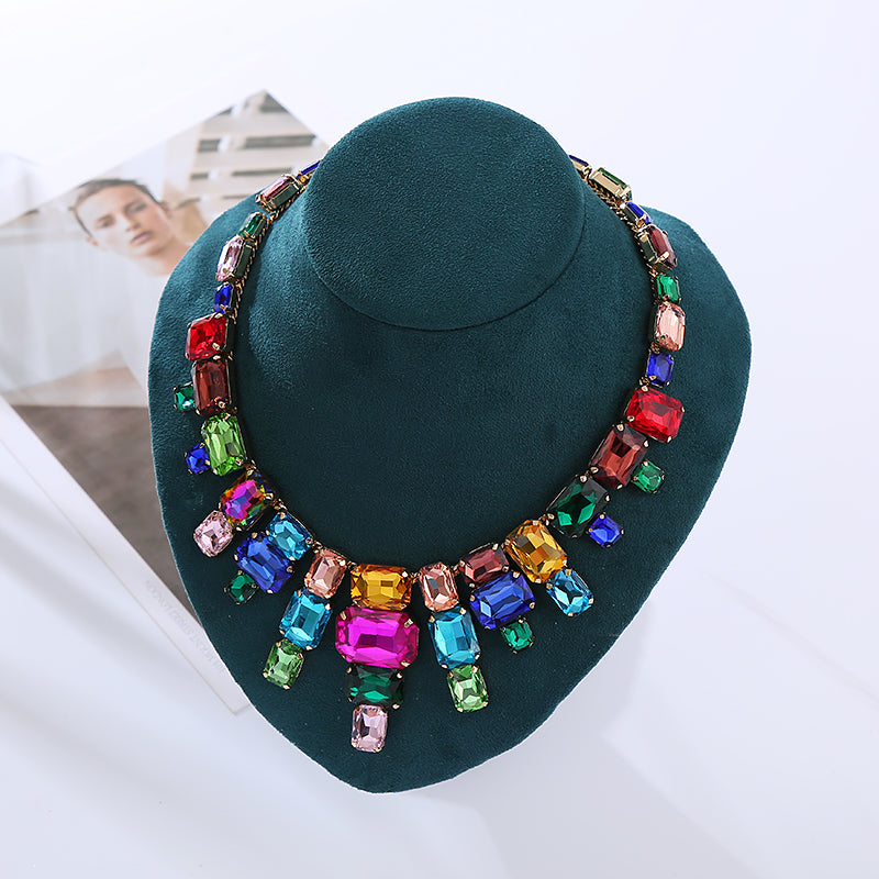 Classic Style Irregular Rhinestones  Necklace