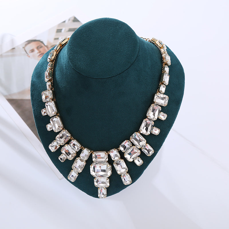 Classic Style Irregular Rhinestones  Necklace