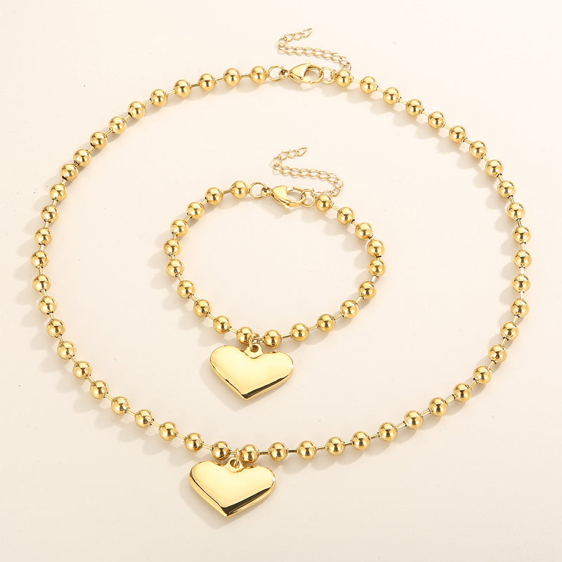 Casual Vacation Heart Shape Titanium Steel Plating 18k Gold Plated Bracelets