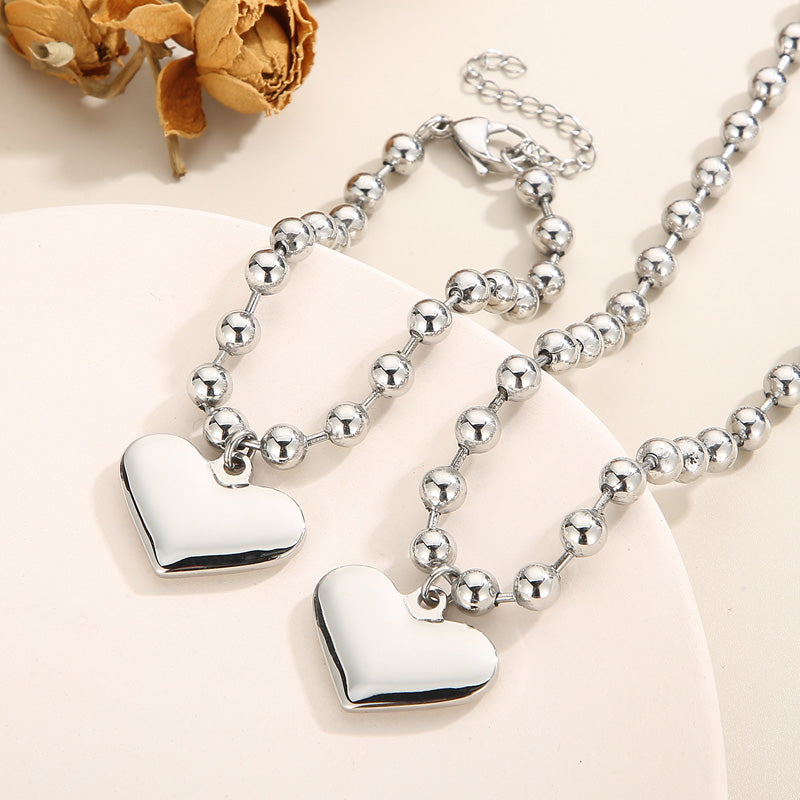 Casual Vacation Heart Shape Titanium Steel Plating 18k Gold Plated Necklace