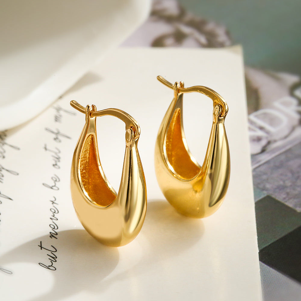 Simple Style Commute Geometric Plating Copper 18K Gold Plated Earrings