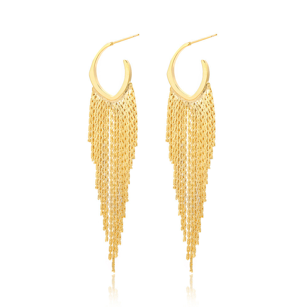 Modern Style Tassel Plating Copper 18k Gold Plated Earrings