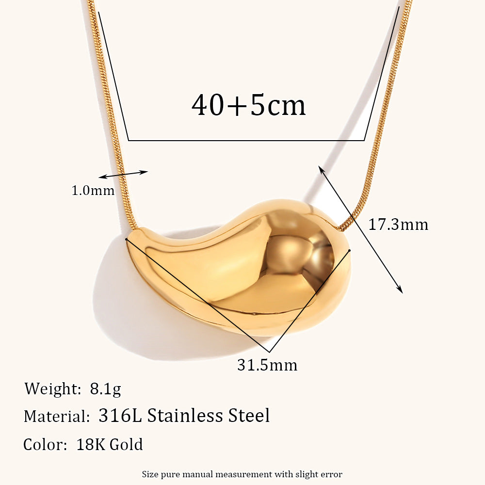 Simple Style Solid Color Stainless Steel Titanium Steel Gold Plated Pendant Necklace, pack of 2 pieces