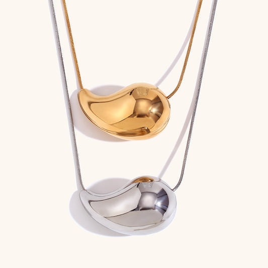 Simple Style Solid Color Stainless Steel Titanium Steel Gold Plated Pendant Necklace