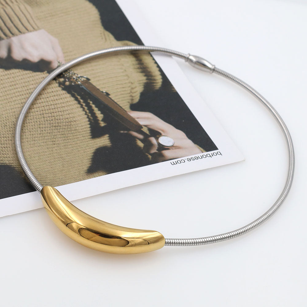 Modern Style Round Stainless Steel Plating Choker