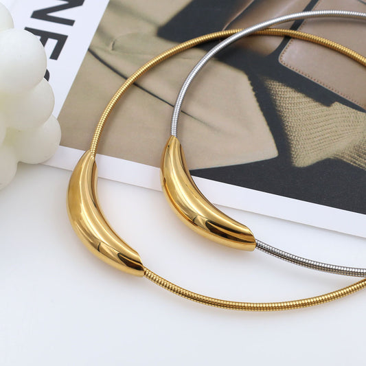Modern Style Round Stainless Steel Plating Choker