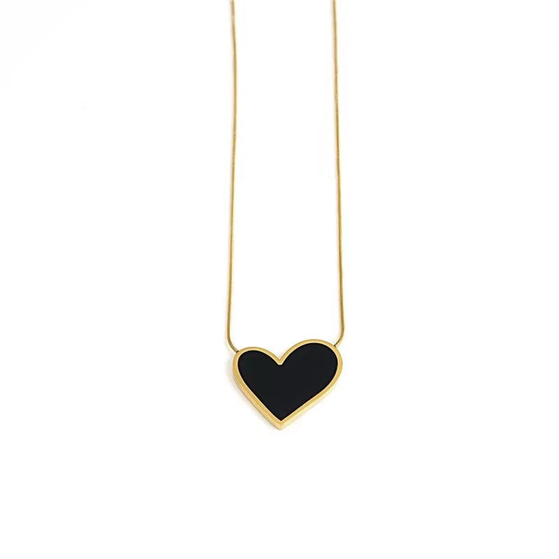 Black heart steel pendant, pack of 1 piece