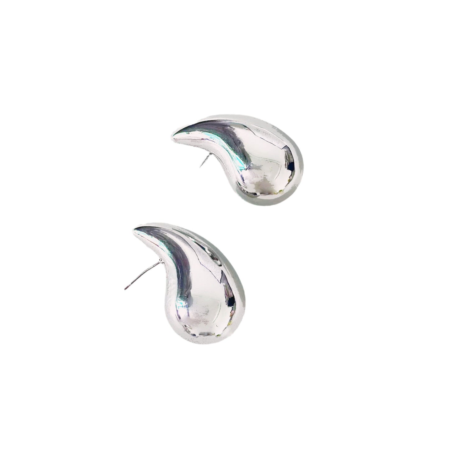 Sweet Simple Style Water Droplets Solid Color Spray Paint Arylic Ear Studs