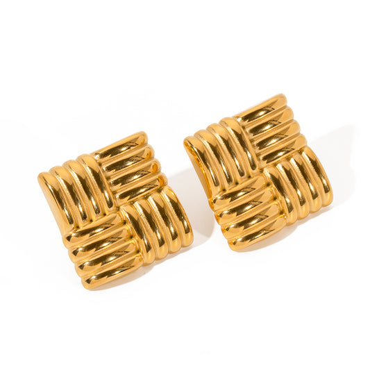 Square Stainless Steel Ear Studs