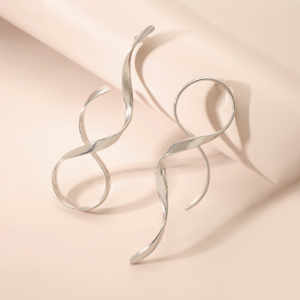 Elegant Asymmetrical Metal Plating Ear Studs