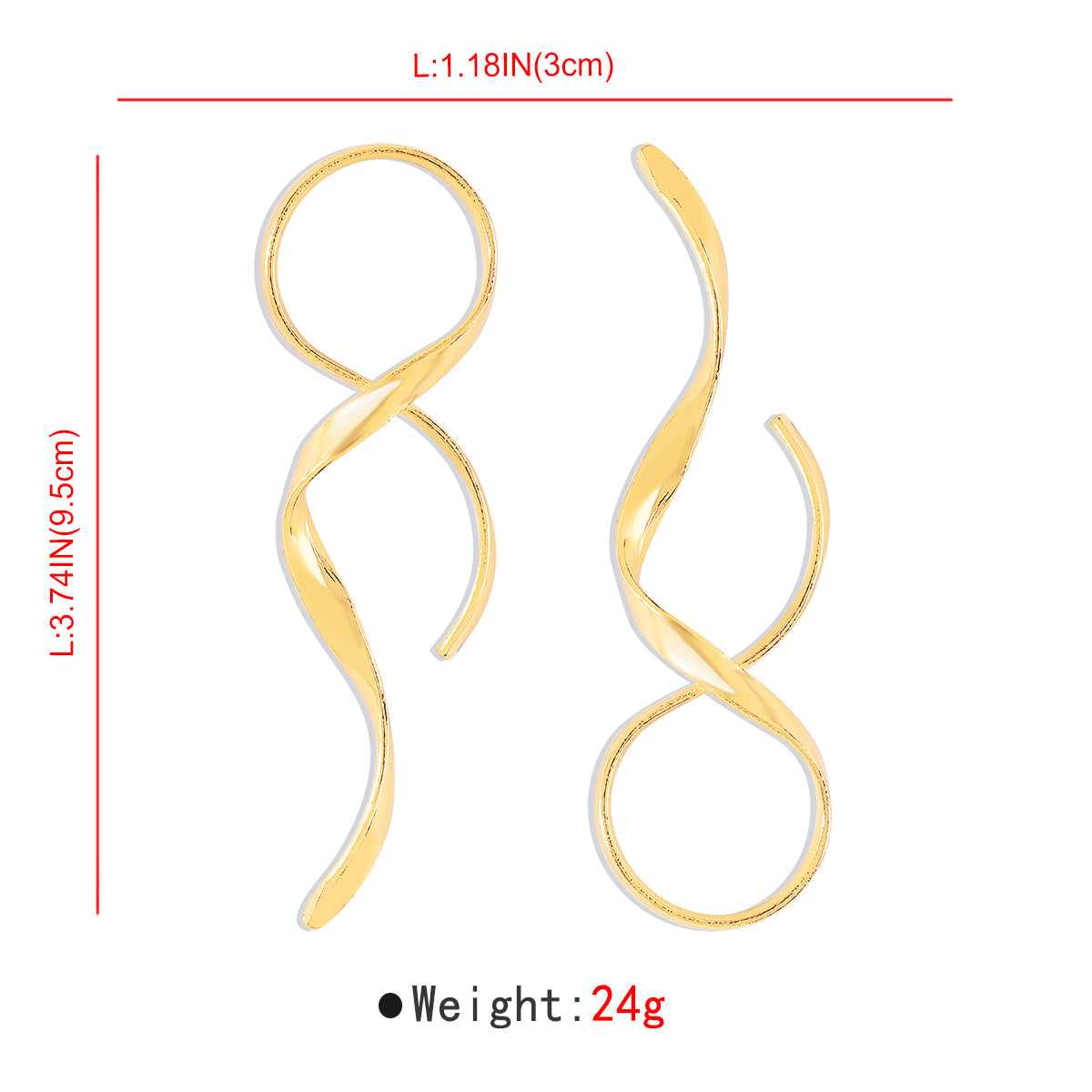 Elegant Asymmetrical Metal Plating Ear Studs