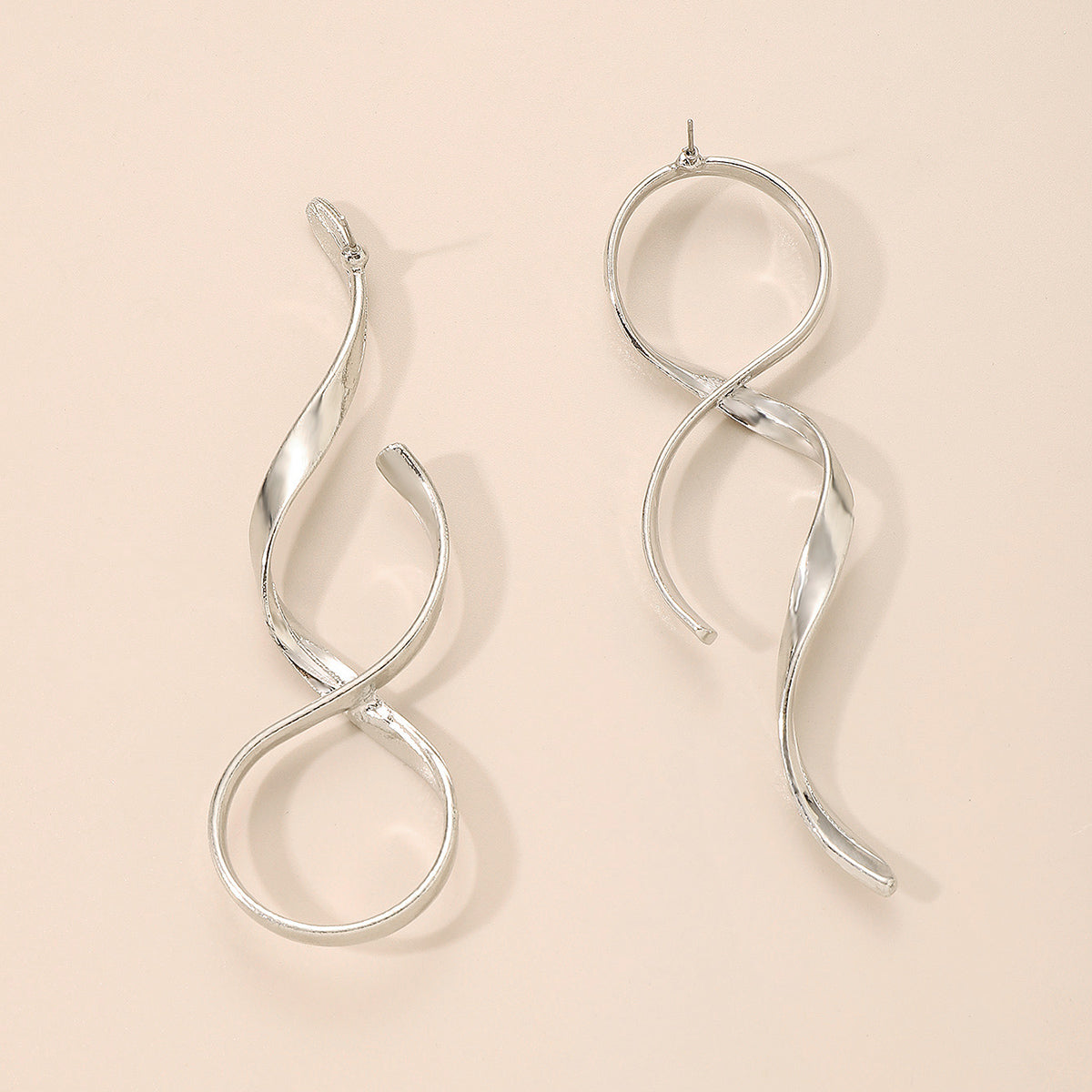 Elegant Asymmetrical Metal Plating Ear Studs