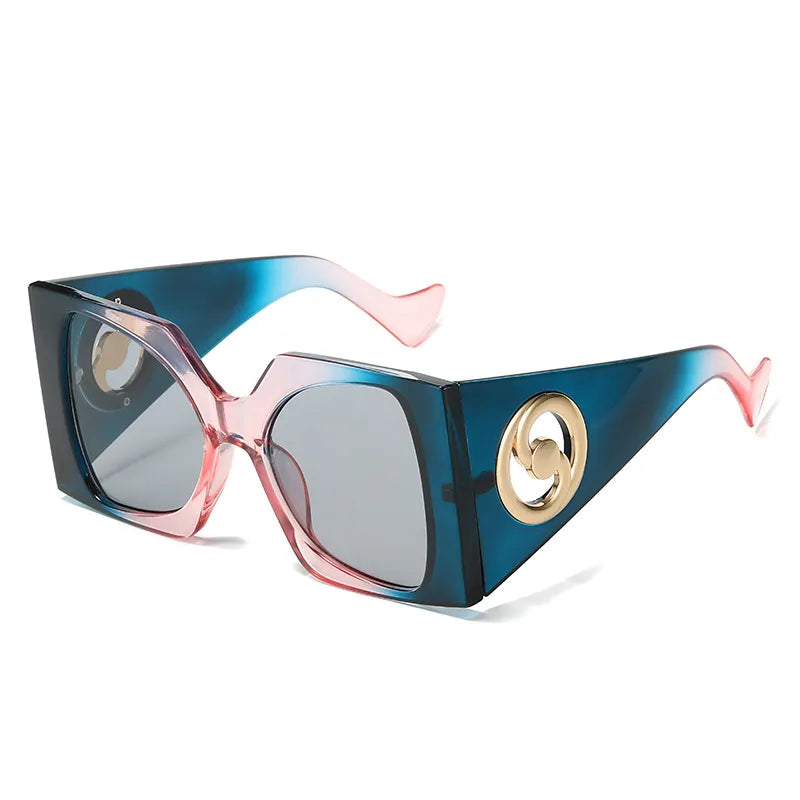 Όμορφα γεωμετρικά τετράγωνα γυαλιά ηλίου, υλικό φακών PC