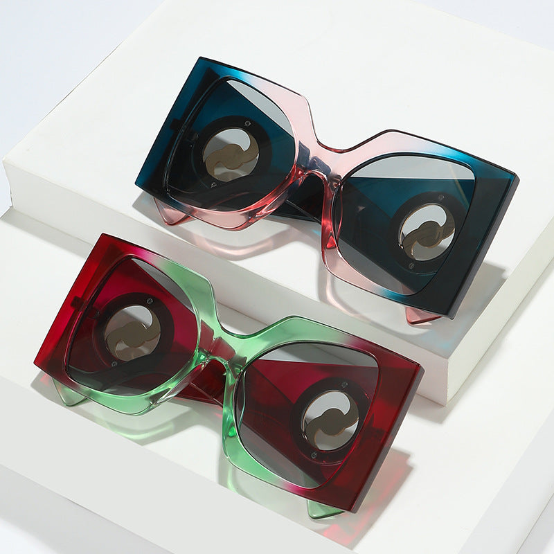 Όμορφα γεωμετρικά τετράγωνα γυαλιά ηλίου, υλικό φακών PC