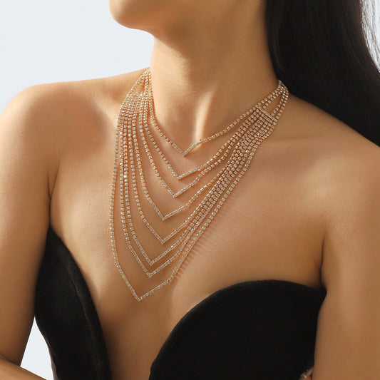 Sexy Rhinestones Women's Layered Necklace