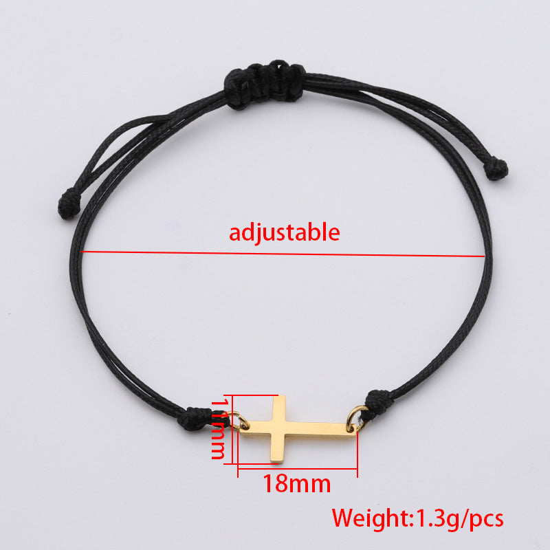 Simple Style Cross Titanium Steel 18K Gold Plated None Bracelets In Bulk