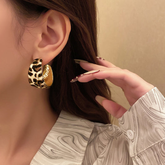 Retro Leopard Alloy Earrings