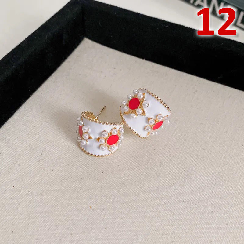 Jewelry Classic Style Water Droplets Metal Enamel Drop Earrings