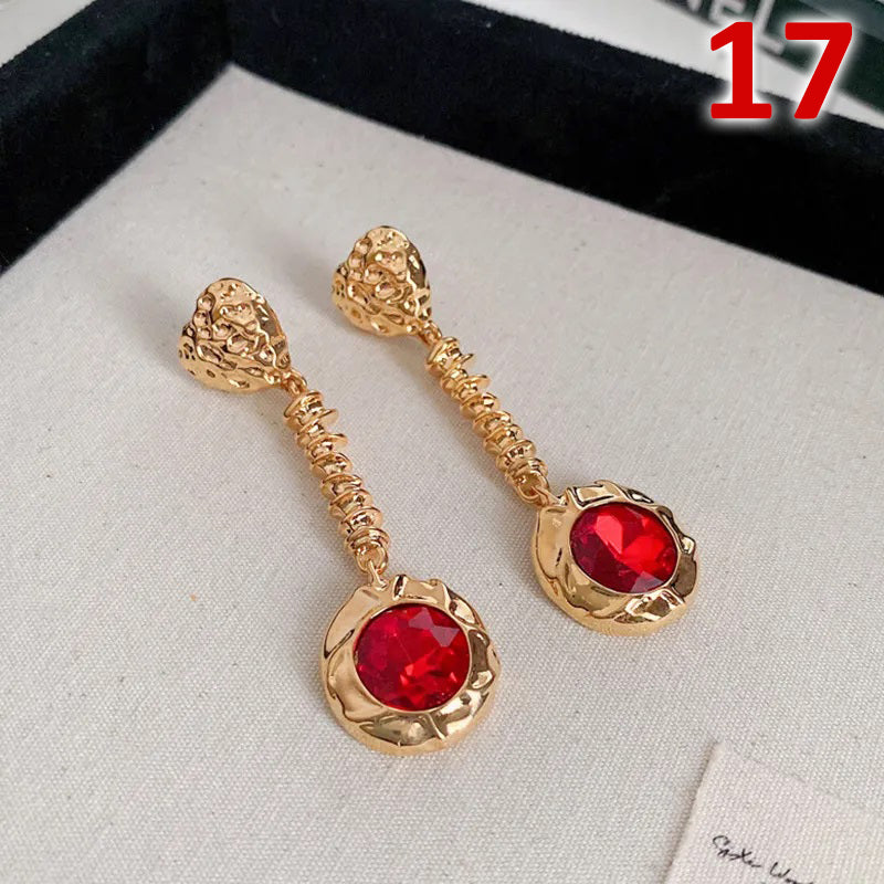 Jewelry Classic Style Water Droplets Metal Enamel Drop Earrings