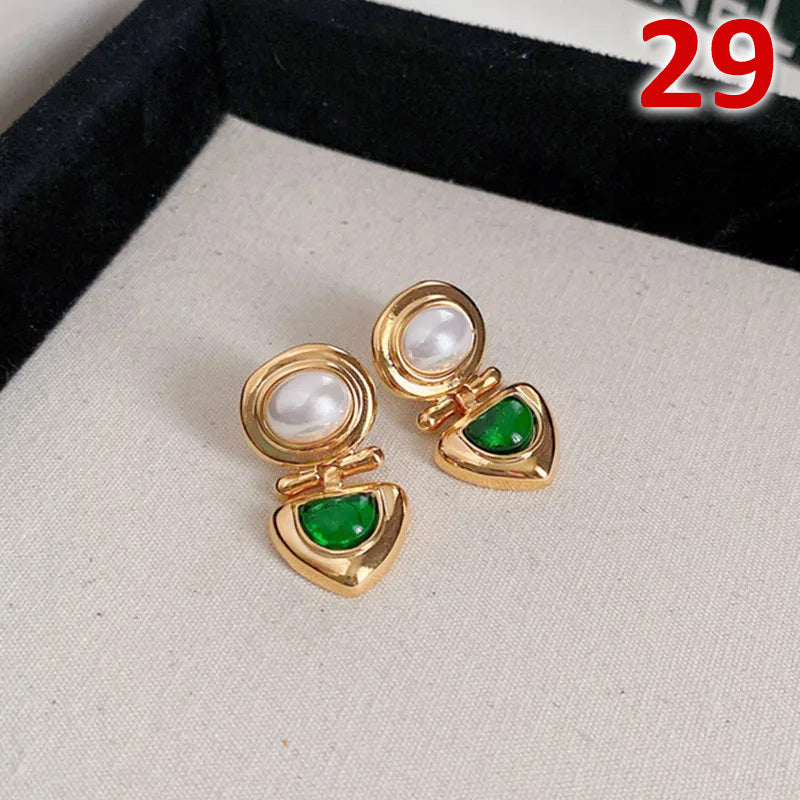 Jewelry Classic Style Water Droplets Metal Enamel Drop Earrings