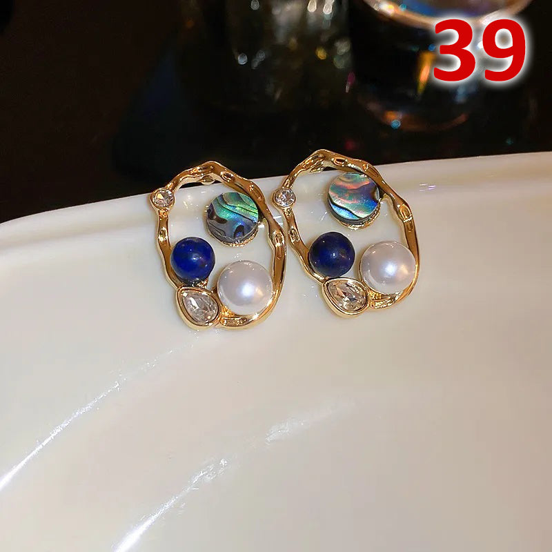 Jewelry Classic Style Water Droplets Metal Enamel Drop Earrings