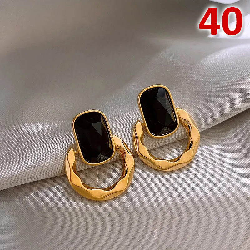 Jewelry Classic Style Water Droplets Metal Enamel Drop Earrings