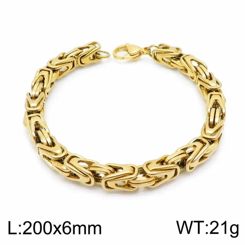 Hip-Hop Retro Solid Color Titanium Steel Plating Gold Plated Bracelets