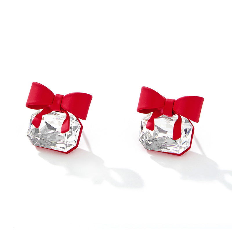 Bowknot Rhinestone Earrings