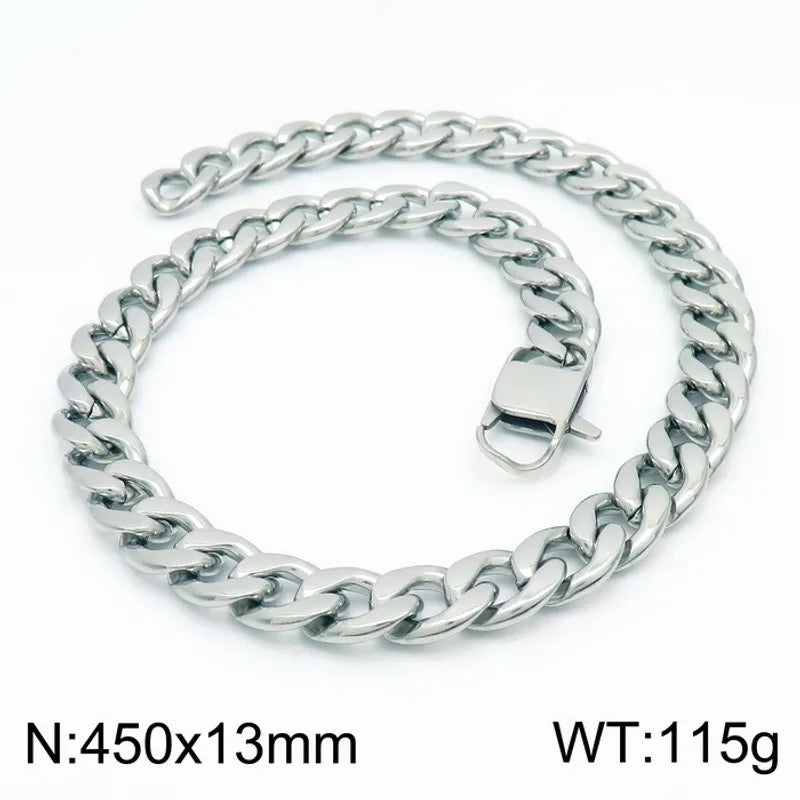 Simple Style Classic Style Solid Color Titanium Steel Chain 18K Gold Plated Men's Necklace Bracelet