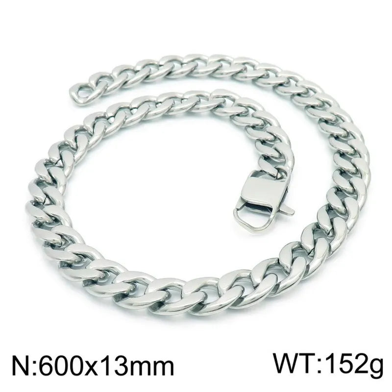 Simple Style Classic Style Solid Color Titanium Steel Chain 18K Gold Plated Men's Necklace Bracelet