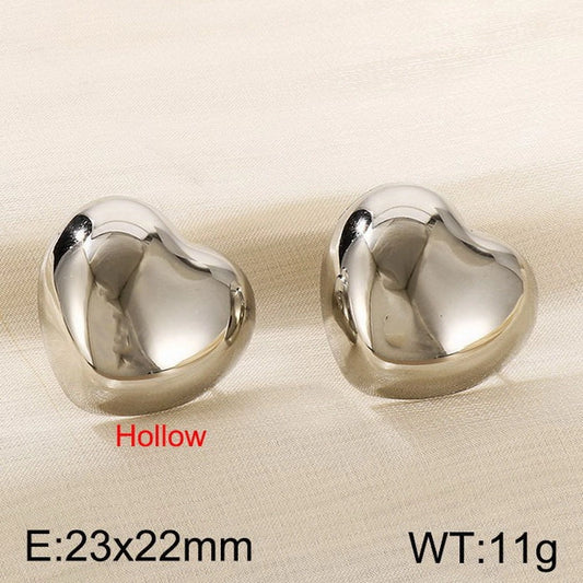 Wholesale Korean Style Heart Shape Titanium Steel Plating Stud Earrings