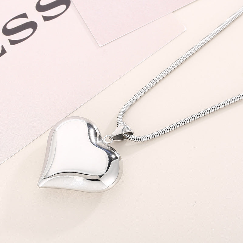 Wholesale Korean Style Heart Shape Titanium Steel Plating Pendant Necklace