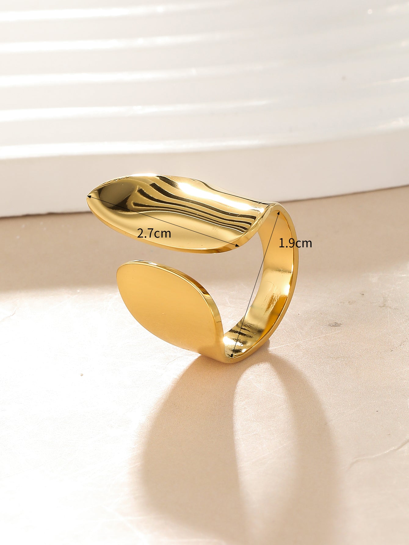 Stainless Steel Plating 18K Gold Plated Open Ring