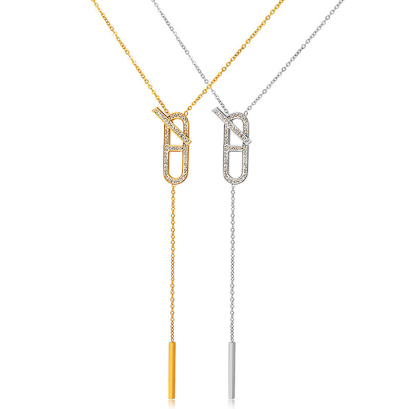 Titanium Steel Drop Pendant Necklace