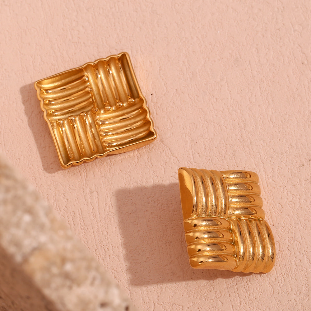 Vintage πανέμορφα σκουλαρίκια από επιχρυσωμένo 18K ατσάλι