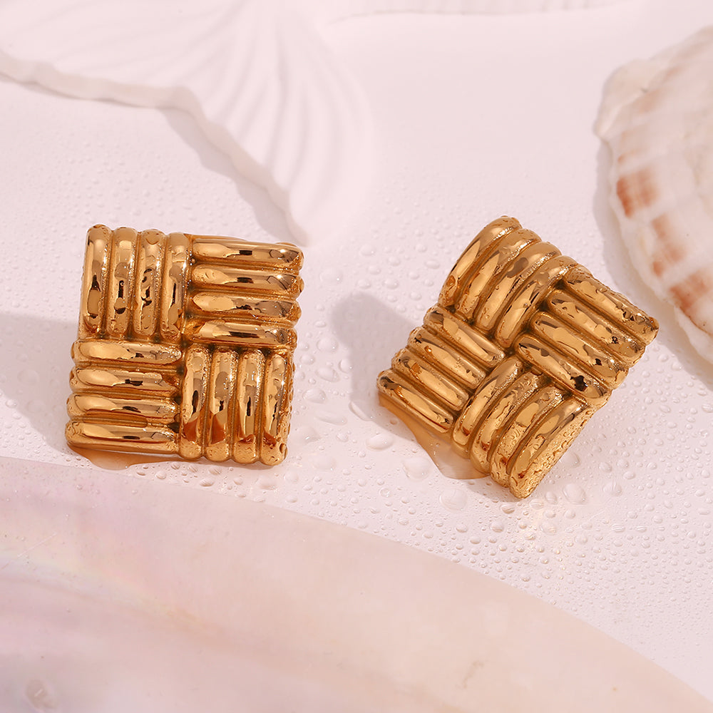 Vintage πανέμορφα σκουλαρίκια από επιχρυσωμένo 18K ατσάλι