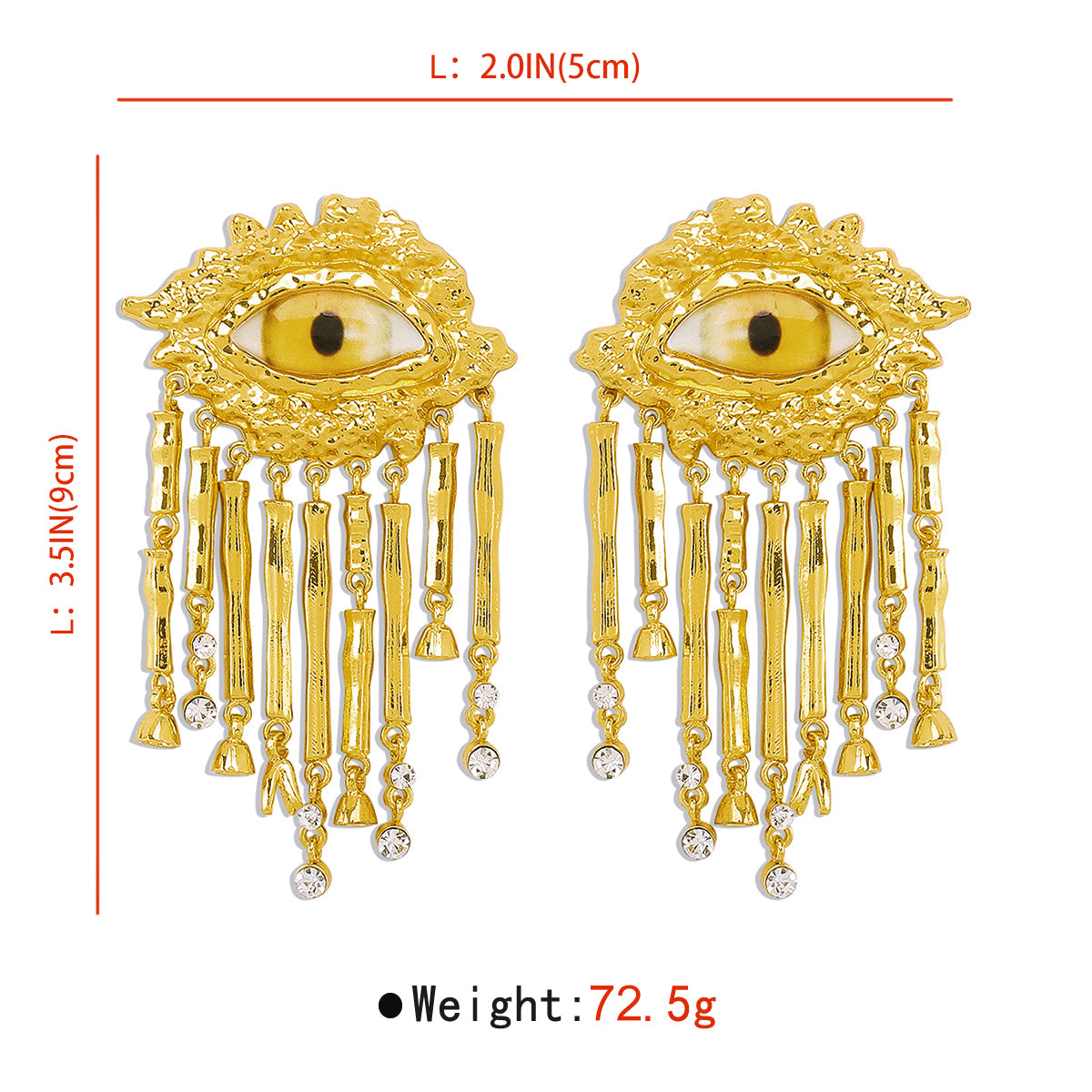 Vintage Style Exaggerated Simple Style Devil's Eye Patchwork Alloy Drop Earrings