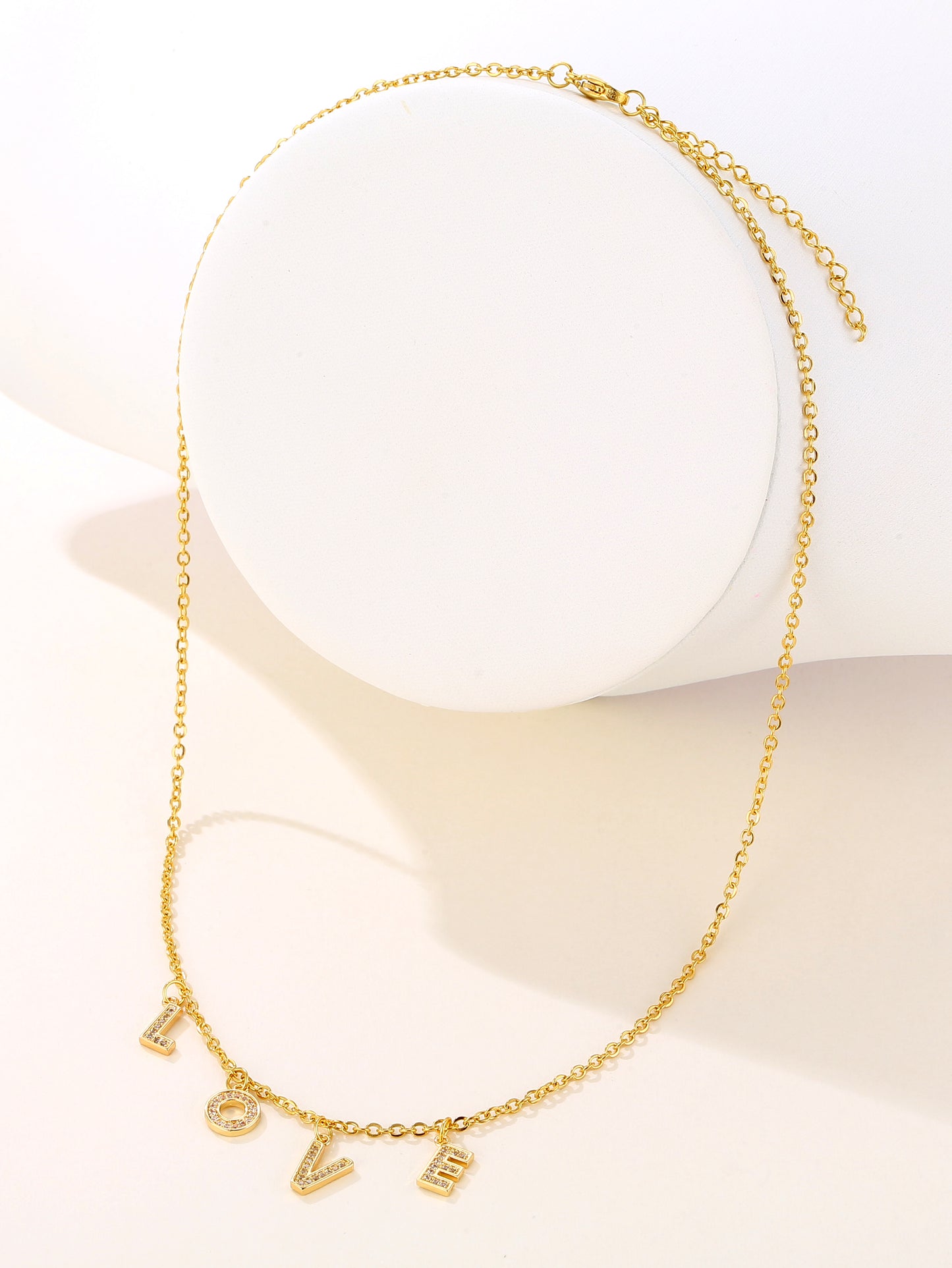 Wholesale Elegant Basic Letter Stainless Steel Plating 18k Gold Plated Necklace
