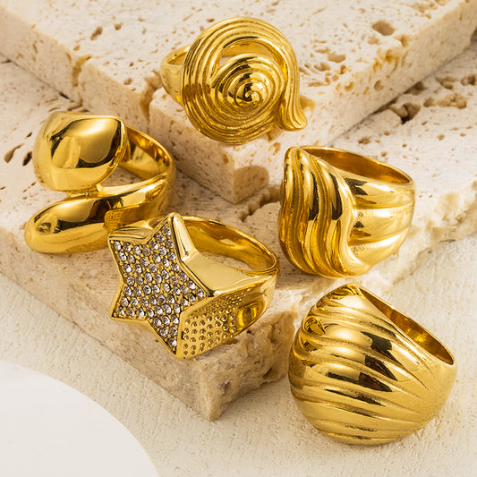Stainless Steel Plating 18K Gold Plated Rings