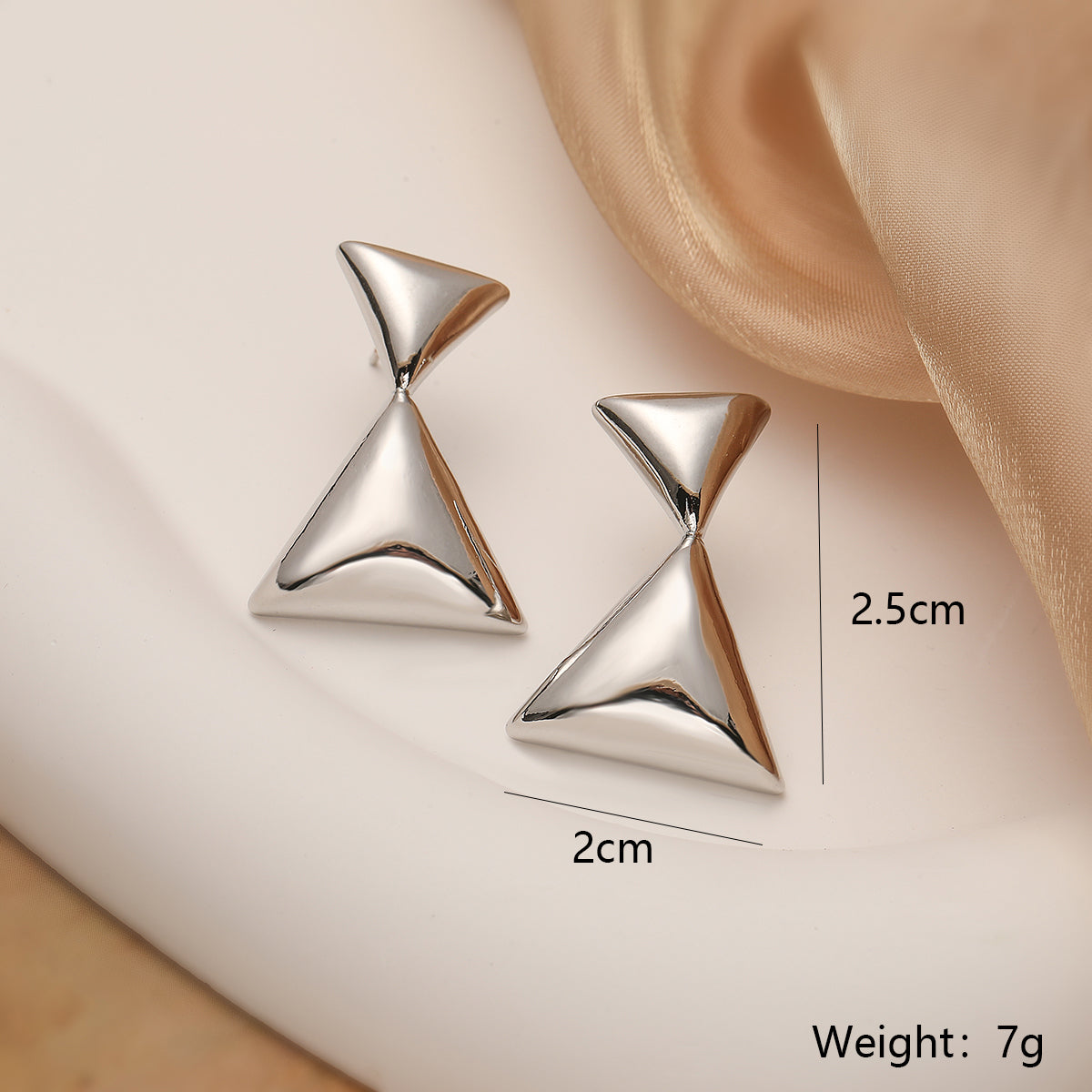 Triangle Geometric Oval Plating Copper 18k Gold Plated Drop Earrings