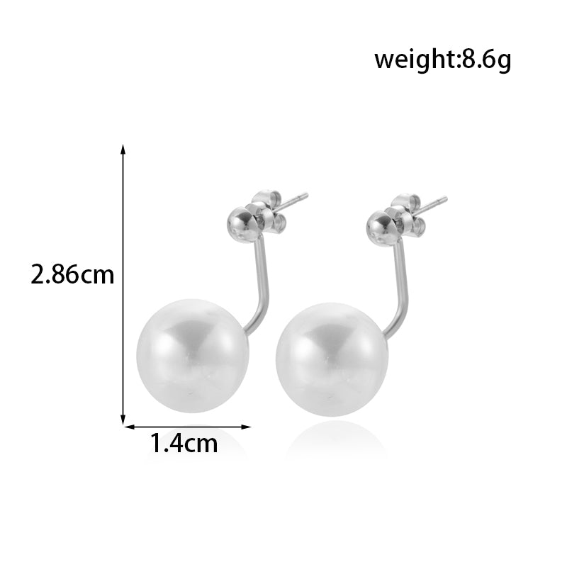 French Style Pearl Stainless Steel Ear Studs