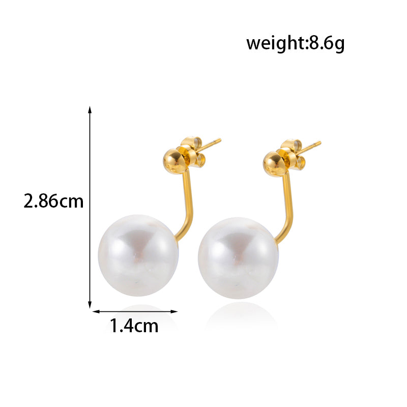 French Style Pearl Stainless Steel Ear Studs