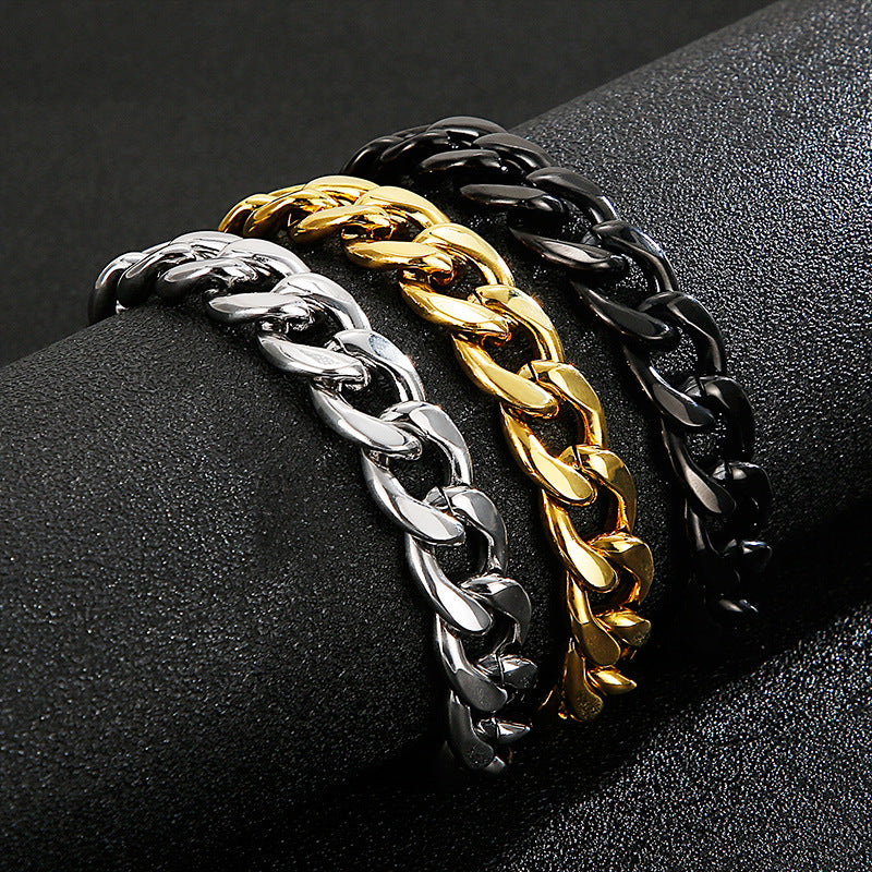 Rock Punk Streetwear Geometric Titanium Steel Men's Bracelets
