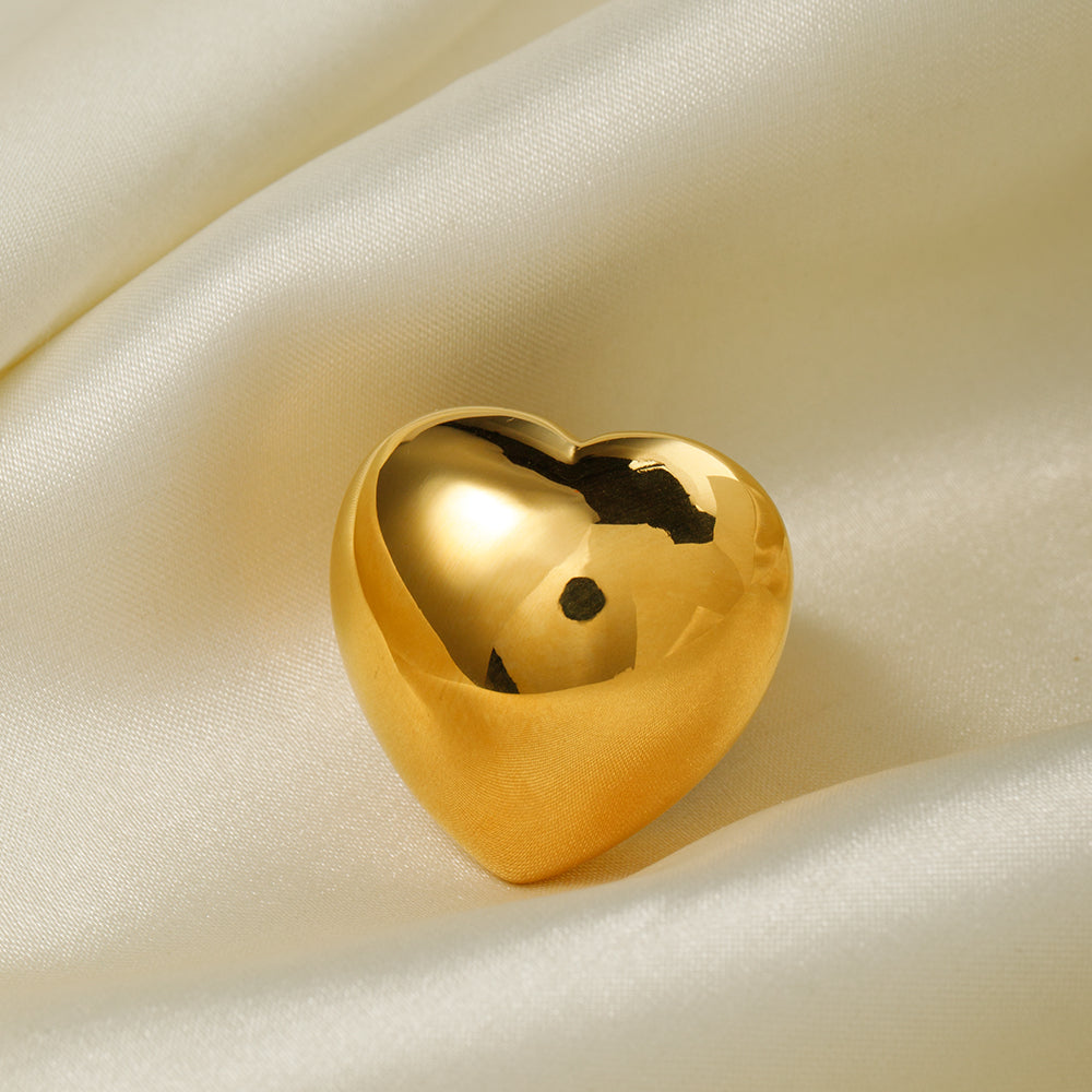 Ig Style Vintage Style Heart Shape Stainless Steel Plating 18k Gold Plated Rings