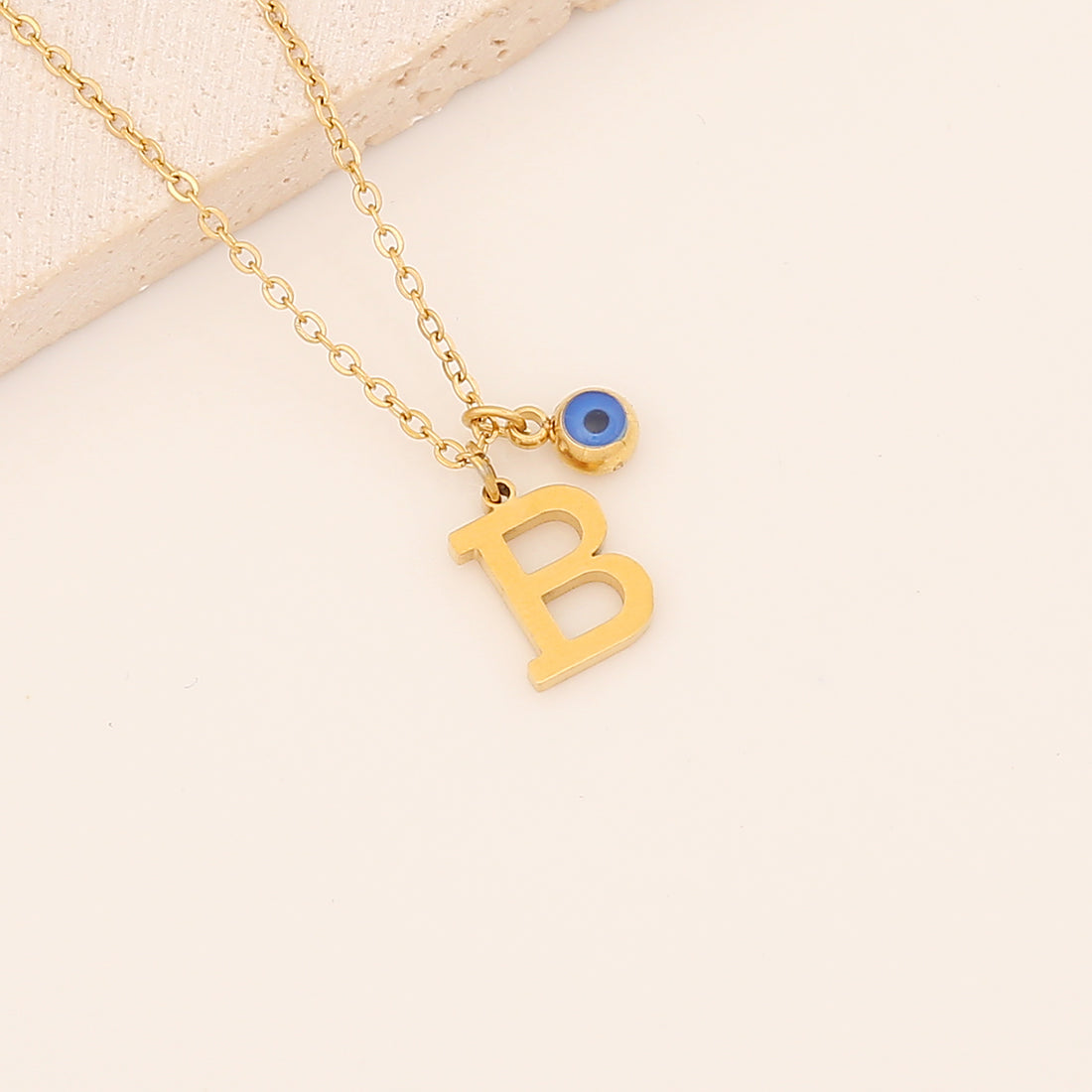 Vintage Style Letter Stainless Steel Plating Pendant Necklace