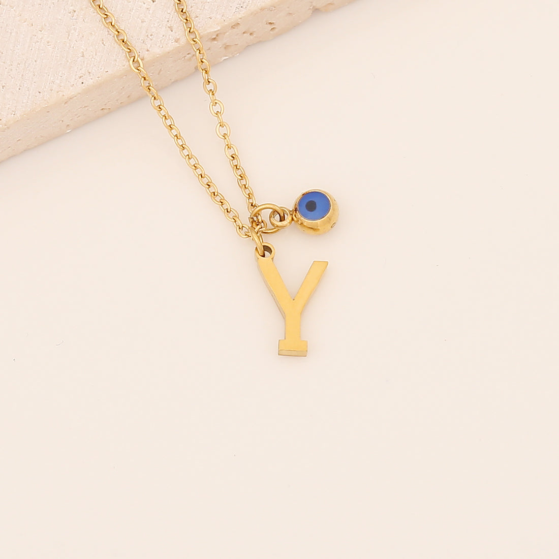 Vintage Style Letter Stainless Steel Plating Pendant Necklace