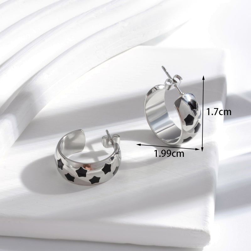 Stainless Steel 18K Gold Plated Ear Studs