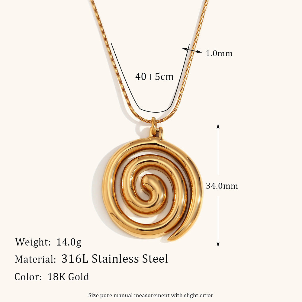 Simple Style Commute Solid Color Stainless Steel Titanium Steel Plating Gold Plated Women's Pendant Necklace, pack of 2 pieces