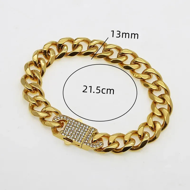 Streetwear Solid Color Stainless Steel Plating Gold Plated Bracelets