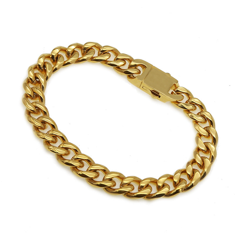 Streetwear Solid Color Stainless Steel Plating Gold Plated Bracelets